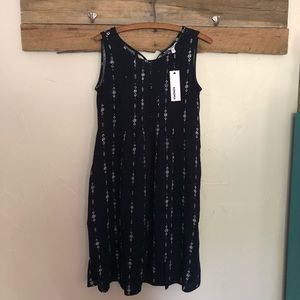 NWT, XS Sonoma Pintuck Dress Navy w/pockets
